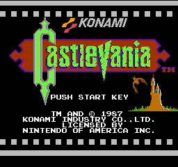 Castlevania title screen for NES